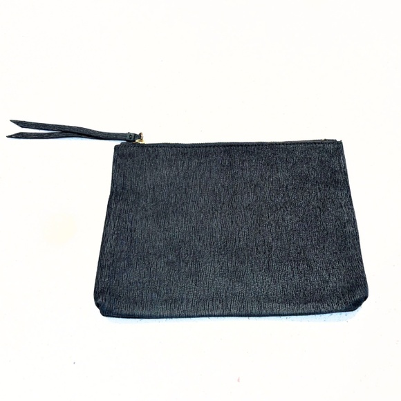 Banana Republic Emerald Green Leather Zippered Pouch - Picture 1 of 6